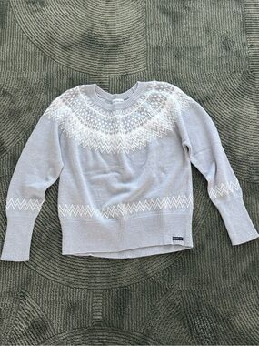 Calvin Klein Jeans Light Gray Fair Isle Crewneck Sweater